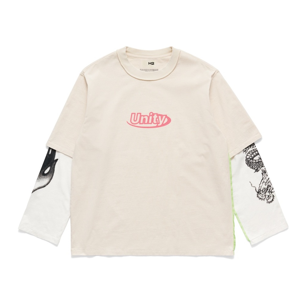 NWT! Heron Preston H2 x H&M UNITY Oversized Long Sleeve Shirt M Flames Dragon